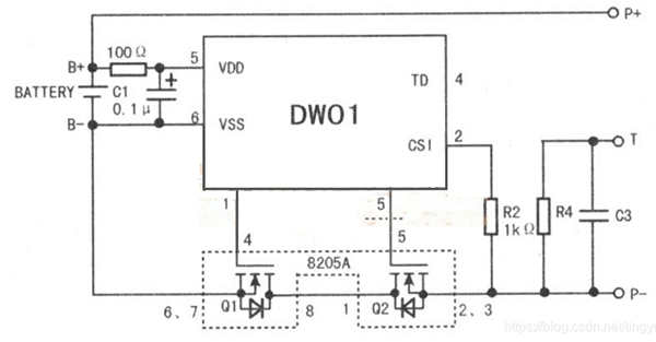 電池保護(hù)板原理圖